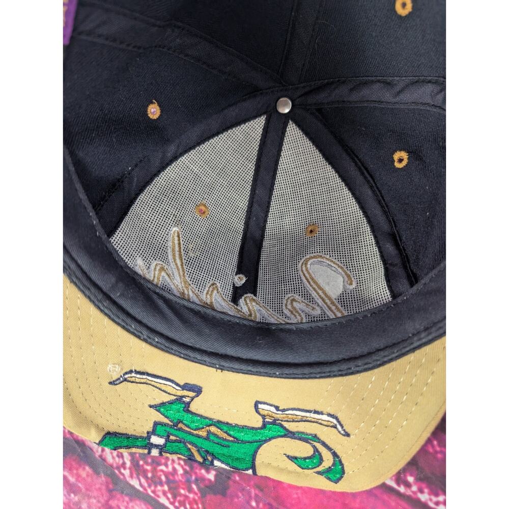 VtgNotre Dame Fighting Irish Snapback Hat Script Starter Brim Logo 100% Wool - Picture 9 of 12